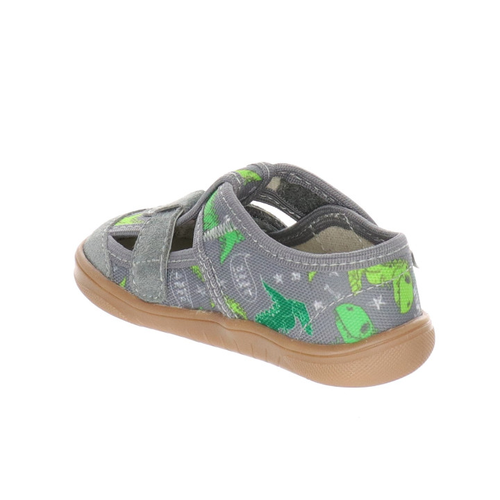 PANTOFLE KAPCIE BAREFOOT MILAMI GREY DINO