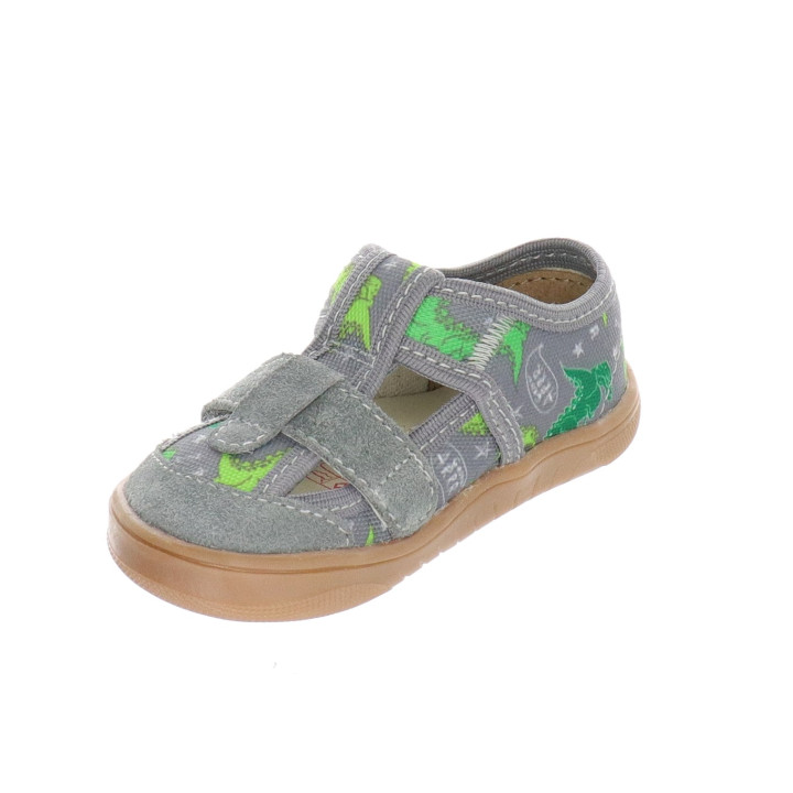 SLIPPERS BAREFOOT MILAMI GREY DINO