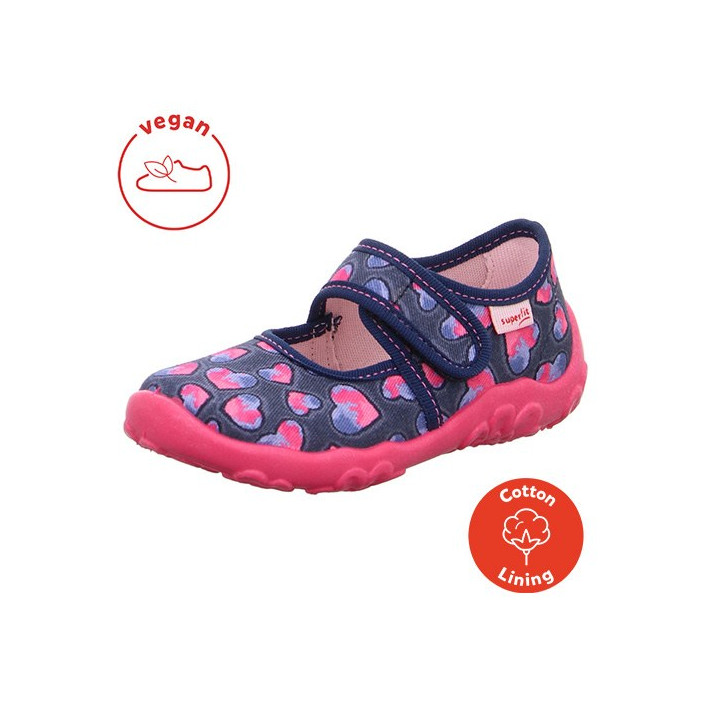 PANTOFLE TEKSTYLNE KAPCIE SUPERFIT BONNY BLAU/PINK 0-800283-8800