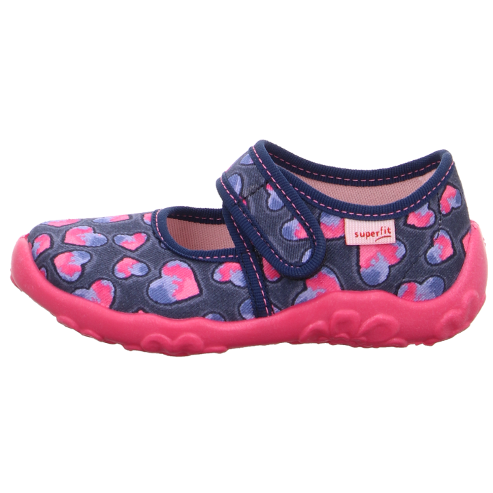 PANTOFLE TEKSTYLNE KAPCIE SUPERFIT BONNY BLAU/PINK 0-800283-8800