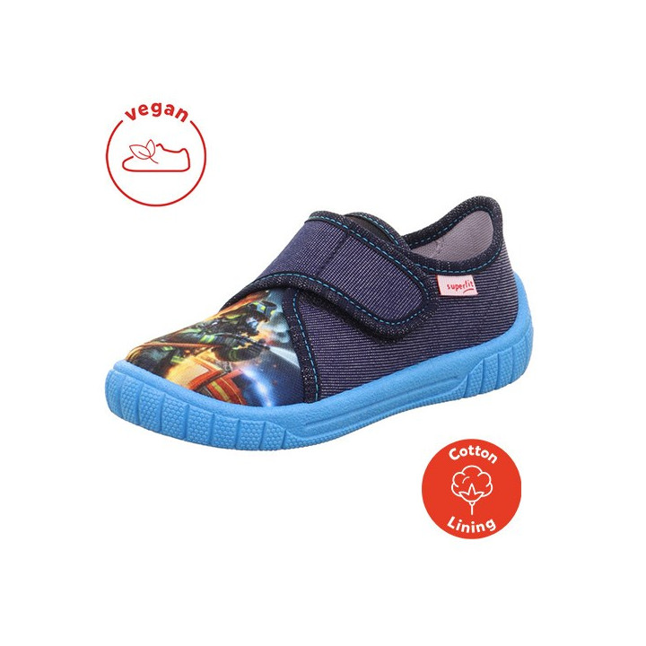 PANTOFLE TEKSTYLNE KAPCIE SUPERFIT BILL BLAU 1-000271-8170