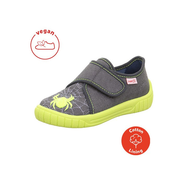 PANTOFLE TEKSTYLNE KAPCIE SUPERFIT BILL GRAU/GELB 1-000271-2110