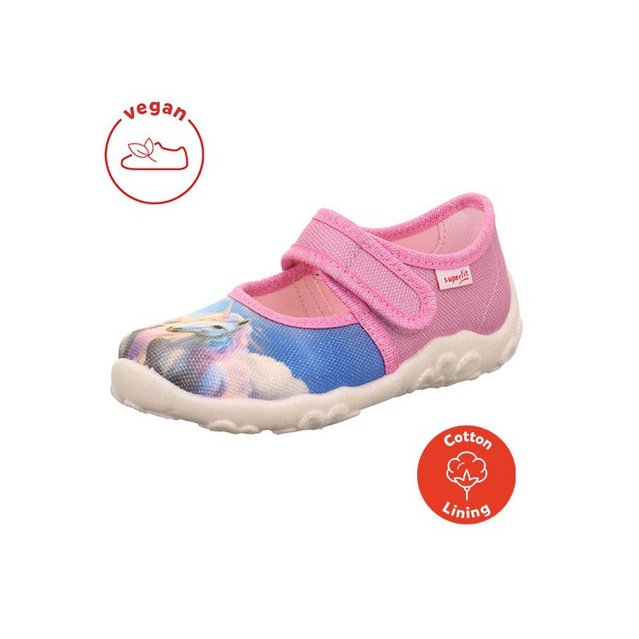 PANTOFLE TEKSTYLNE KAPCIE SUPERFIT BONNY ROSA/MEHRFARBIG 1-000281-5560