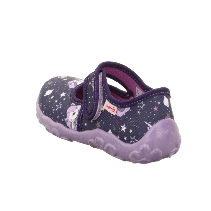 PANTOFLE TEKSTYLNE KAPCIE SUPERFIT BONNY LILA/MEHRFARBIG 1-800283-8570