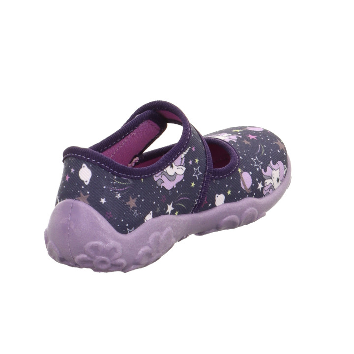 PANTOFLE TEKSTYLNE KAPCIE SUPERFIT BONNY LILA/MEHRFARBIG 1-800283-8570
