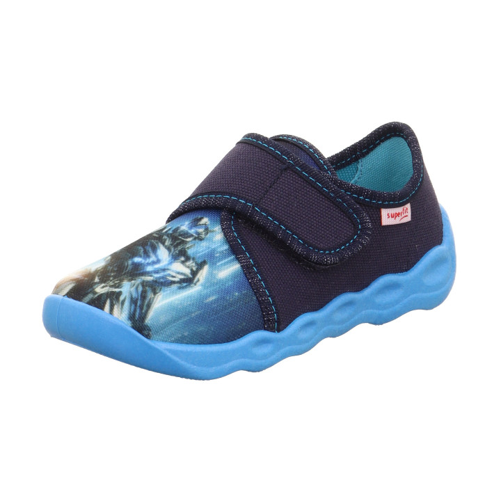 PANTOFLE TEKSTYLNE KAPCIE SUPERFIT BUBBLE BLAU 1-006274-8060