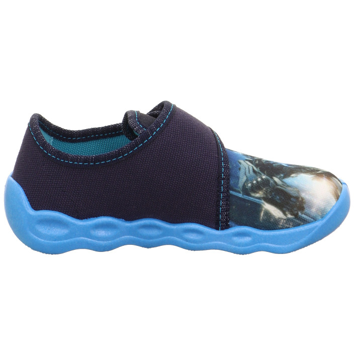 PANTOFLE TEKSTYLNE KAPCIE SUPERFIT BUBBLE BLAU 1-006274-8060