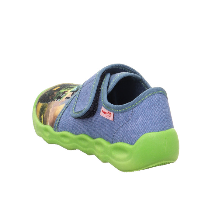 PANTOFLE TEKSTYLNE KAPCIE SUPERFIT BUBBLE BLAU 1-006274-8050