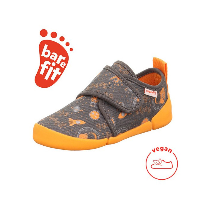 PANTOFLE TEKSTYLNE KAPCIE BAREFOOT SUPERFIT VENTI GRAU/MEHRFARBIG 1-006700-2010