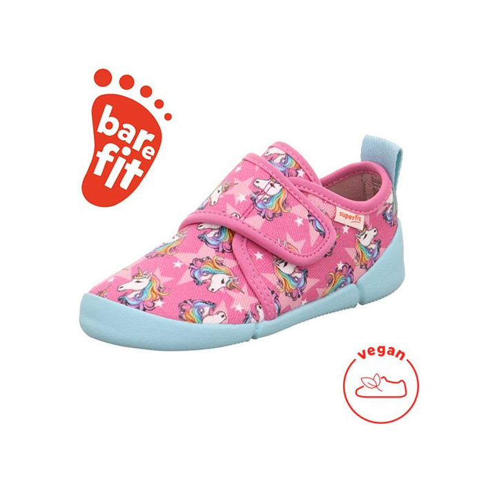PANTOFLE TEKSTYLNE KAPCIE BAREFOOT SUPERFIT VENTI PINK/MEHRFARBIG 1-006700-5520