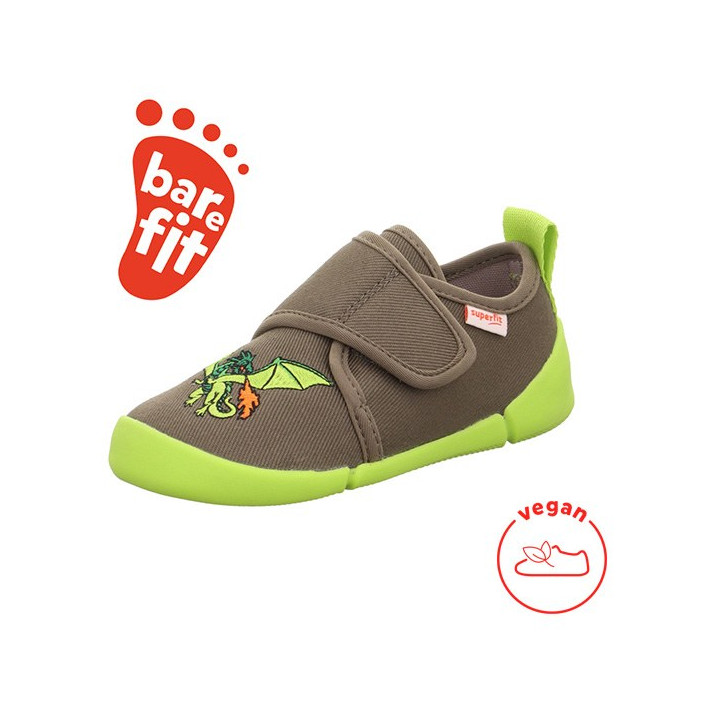 PANTOFLE TEKSTYLNE KAPCIE BAREFOOT SUPERFIT VENTI GRUN 1-006706-7010