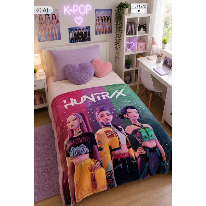 FLEECE BLANKET CORAL 130 X 160 CM K-POP DEMON HUNTERS BZYAT98KPO-FB