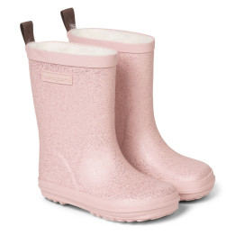 Bundgaard - Kalosze dziecięce ocieplane barefoot Aspen Vintage Rose Sparkle
