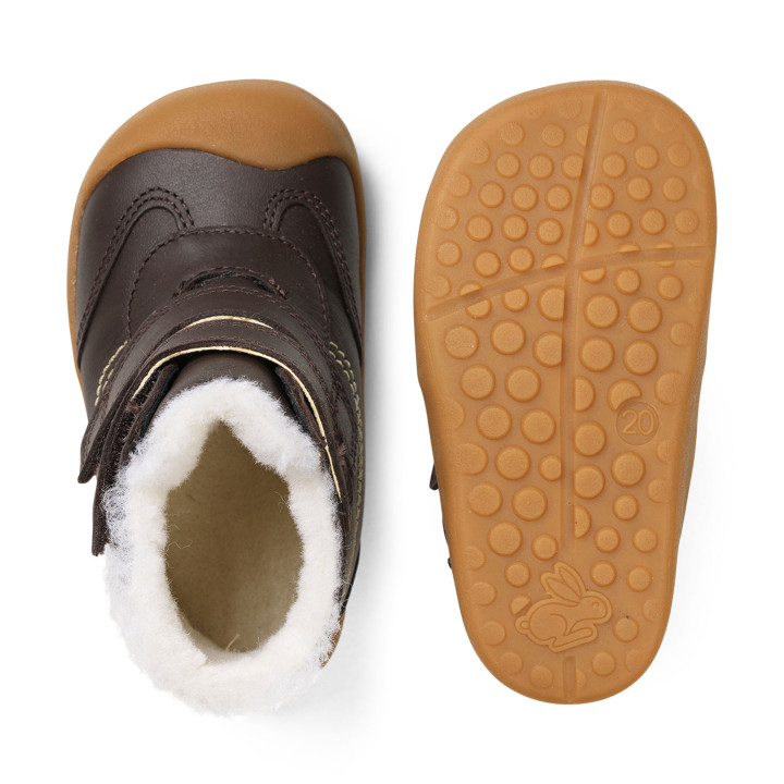 WINTER SHOES BAREFOOT BUNDGAARD PIXI DARK BROWN MEMBRANE TEX