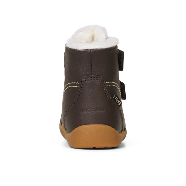 Bundgaard - Trzewiki dziecięce zimowe barefoot Pixi Dark Brown membrana TEX