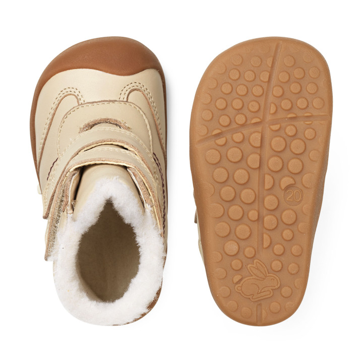 Bundgaard - Trzewiki dziecięce zimowe barefoot Pixi Ivory membrana TEX