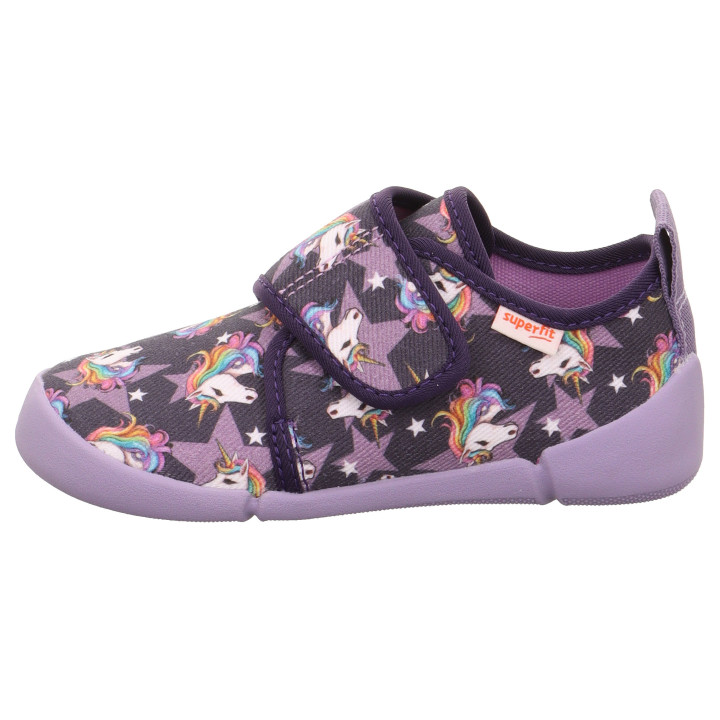 Superfit - Tekstylne kapcie barefoot Venti Barefit Viola/Mehrfarbing