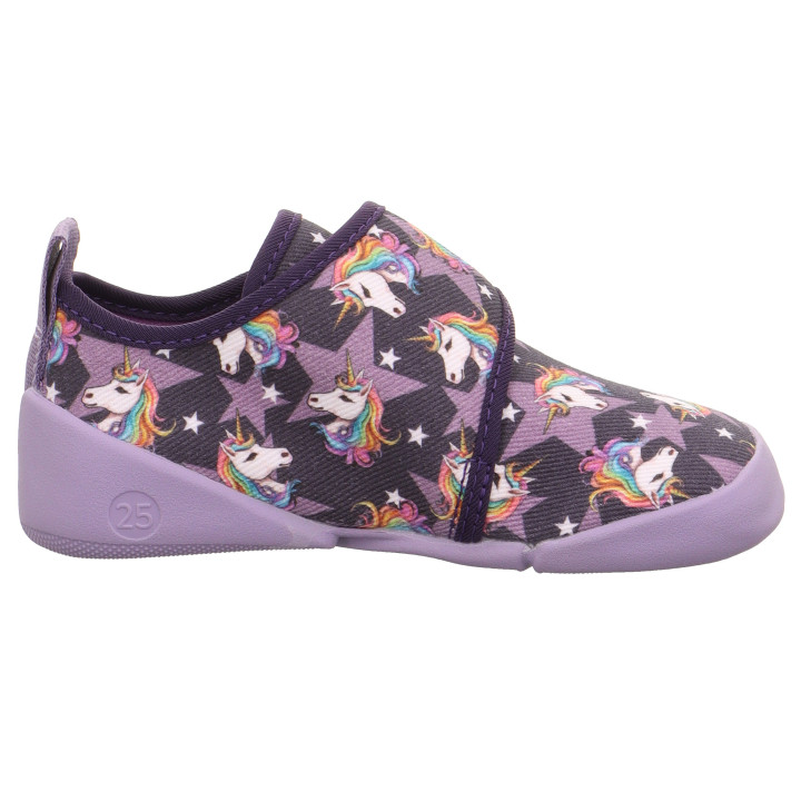 Superfit - Tekstylne kapcie barefoot Venti Barefit Viola/Mehrfarbing