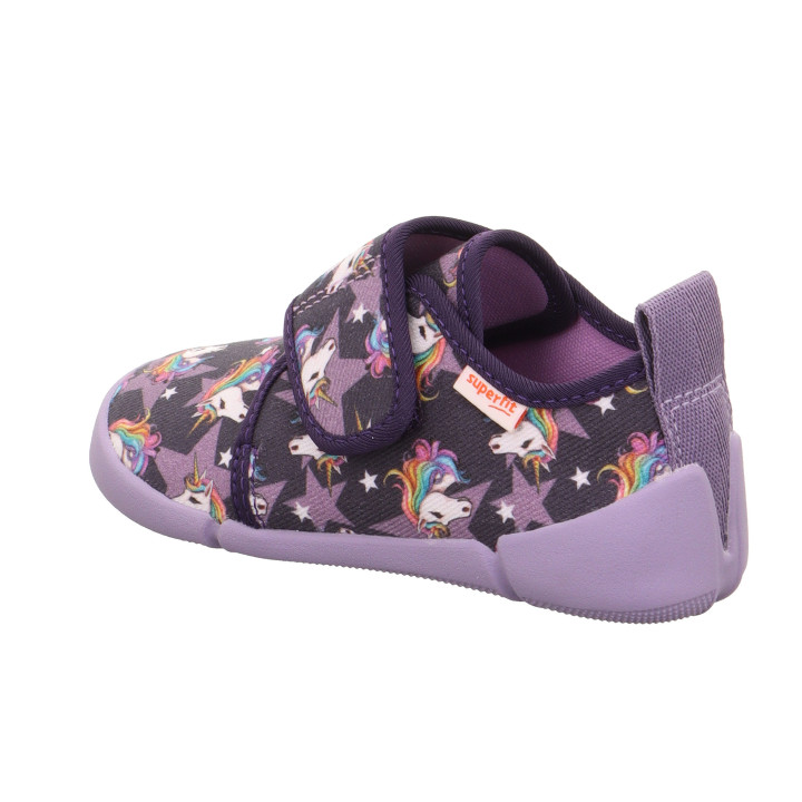 Superfit - Tekstylne kapcie barefoot Venti Barefit Viola/Mehrfarbing