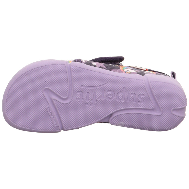 Superfit - Tekstylne kapcie barefoot Venti Barefit Viola/Mehrfarbing