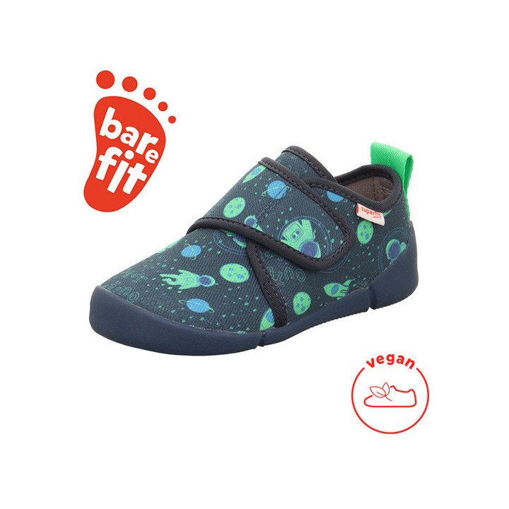 Superfit - Tekstylne kapcie barefoot Venti Barefit Blue/Multicolor