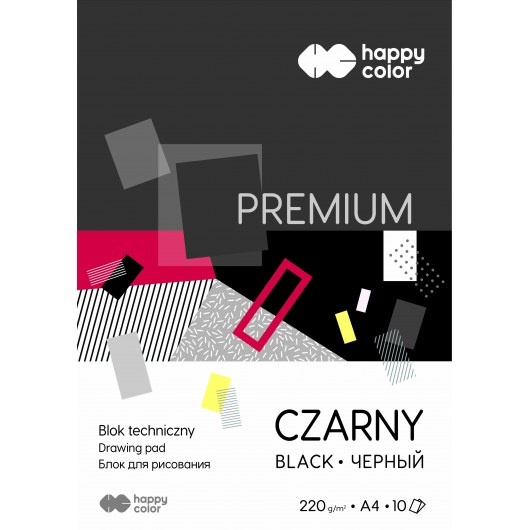 TECHNICAL BLOCK BLACK A4 HAPPY COLOR PREMIUM 220G