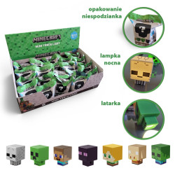 Minecraft Mini Torch Light – Figurka z latarką i lampką LED, saszetka niespodzianka