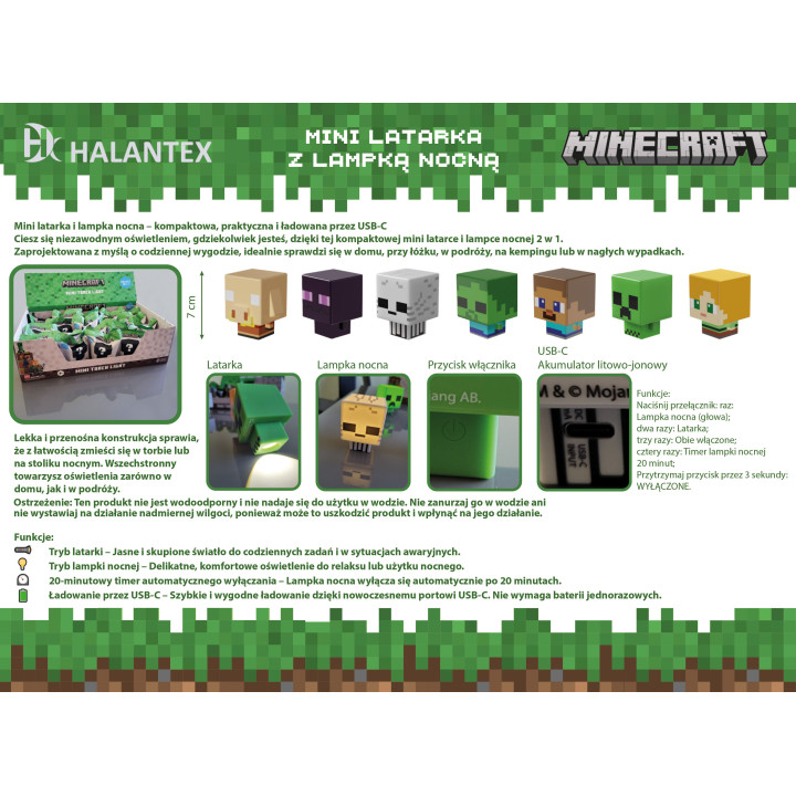 Minecraft Mini Torch Light – Figurka LED Niespodzianka