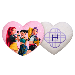 Poduszka serce K-Pop Demon Hunters 40 cm – haftowane logo Huntrix