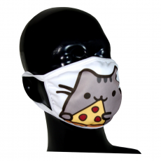 FACE MASK 4PLY EAR LOOP ACTIVE SILVER IONS CAT WITH PIZZA PEPPERONI