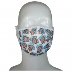 FACE MASK 4PLY EAR LOOP ACTIVE SILVER IONS CATS ON A BLUE PILLOW