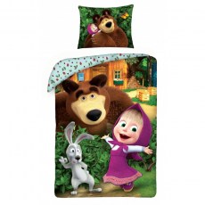 SINGLE DUVET SET 140 X 200 CM MASHA AND THE BEAR MB-2232BL
