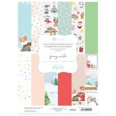 BLOCK OF CREATIVE PAPERS WITH CUTTING ELEMENTS FUNNY WINTER 20 SHEETS