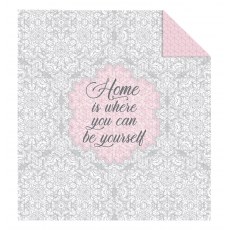 DOUBLE-SIDED QUILTED BEDSPREAD 170 X 210 CM HOME IS WHERE YOU CAN BE YOURSELF