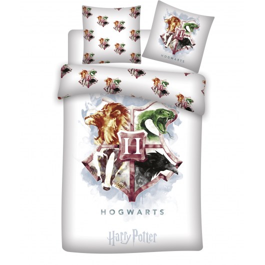 POŚCIEL BAWEŁNIANA 140 X 200 CM HARRY POTTER HOGWARTS (018)