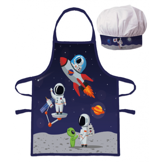PROTECTIVE APRON WITH CHEF HAT COSMOS (023)