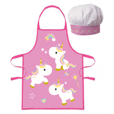 PROTECTIVE APRON WITH CHEF HAT UNIKORNS (020)