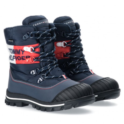 TOMMY HILFIGER SNOW BOOT BLUE/RED/WHITE WATERPROOF