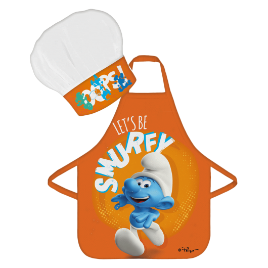PROTECTIVE APRON WITH CHEF HAT THE SMURFS (1004)