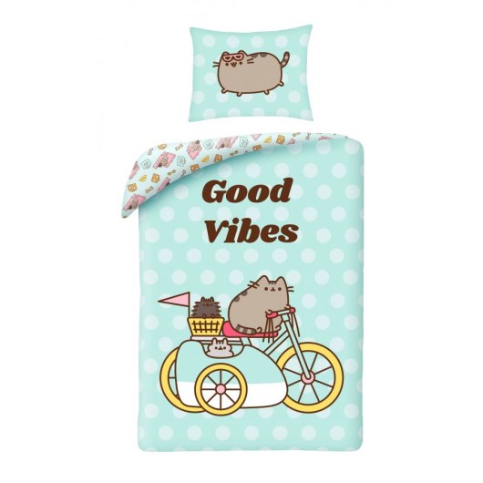 SINGLE DUVET SET 140 X 200 CM PUSHEEN GOOD VIBES PUS-2705BL