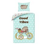 POŚCIEL BAWEŁNIANA 140 X 200 CM PUSHEEN GOOD VIBES PUS-2705BL