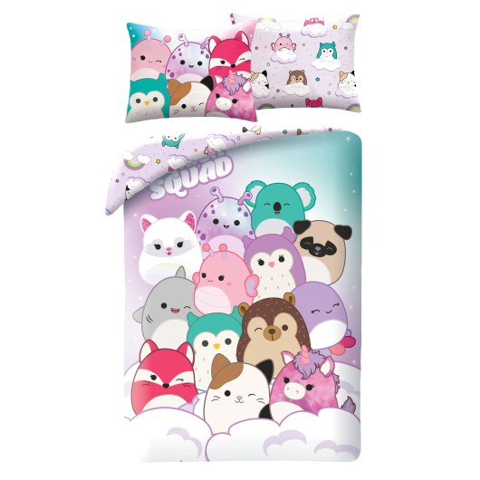 SINGLE DUVET SET MICROFIBER 140 X 200 CM SQUISHY SQUAD SQM-090BL