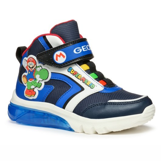 SHOES GEOX TRAMPKI GEOX CIBERDRON SUPER MARIO NAVY/ROYAL LED LIGHTS