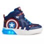 SHOES GEOX GRAYJAY MARVEL AVENGERS CAPTAIN AMERICA NAVY/RED LED LIGHTS