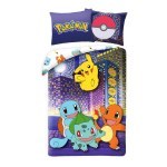 SINGLE DUVET SET MICROFIBER 140 X 200 CM POKEMON PIKACHU POK-681BL