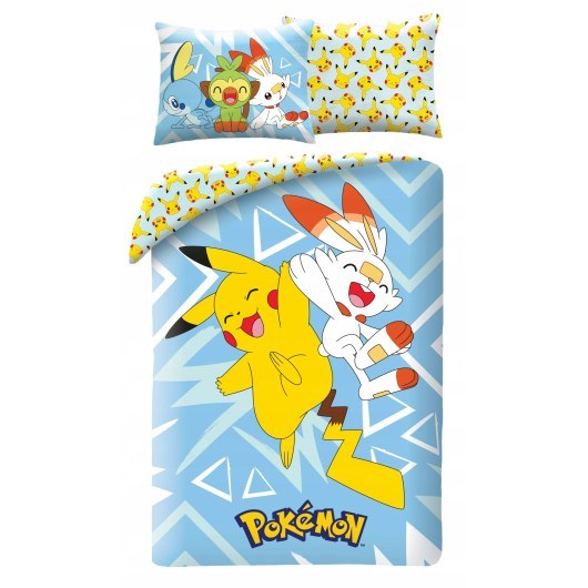 SINGLE DUVET SET MICROFIBER 140 X 200 CM POKEMON PIKACHU POK-467BL