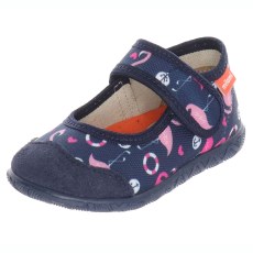 SLIPPERS MILAMI OPEN NAVY BLUE FLAMINGOS
