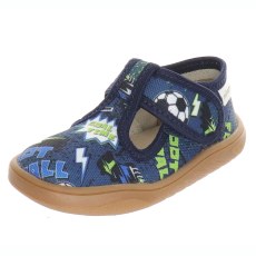 SLIPPERS BAREFOOT MILAMI TREND NAVY BLUE FOOTBALL
