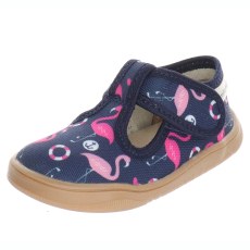 SLIPPERS BAREFOOT MILAMI TREND NAVY BLUE FLAMINGOS
