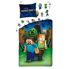 SINGLE DUVET SET 160 X 200 CM MINECRAFT MNC-239BL